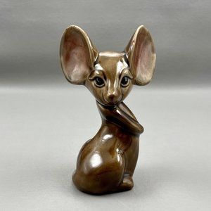 Vintage Mouse With Large Ears Ceramic Figurine